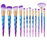 Set profesional 12 pensule de machiaj, multicolor cu design unic