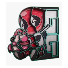 Tablou 3D din Lemn &ndash; Deadpool Chibi, 7 Straturi
