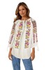 Bluza dama tip ie R25 alb/portocaliu , marimea 3XL, Casual, Bumbac