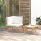 Gossi set mobilier de gradina cu perne alb crem, 2 piese, bambus