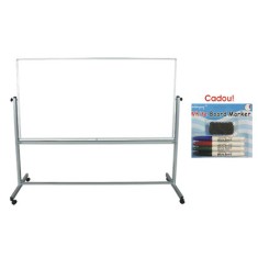 WHITEBOARD MAGNETIC ROTATIV 2 FETE 90x120 cm START Office + CADOU!!! (SET 4 MARKER WHITEBOARD + BURETE)