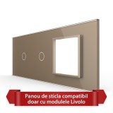 Cumpara ieftin Panou din sticla Livolo pentru &icirc;ntrerupator simplu + simplu cu priza, 6/7M