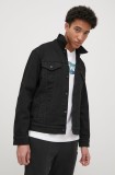 Levi&#039;s geacă din denim bărbați, culoarea negru, de tranziție