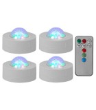 Set 4 Mini ASTRO RGB cu stroboscop si telecomanda, Oem
