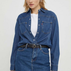 Levi's camasa jeans femei, cu guler clasic, regular