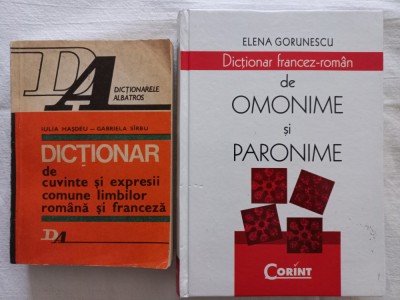 DICTIONAR DE CUVINTE SI EXPRESII COMUNE LIMBILOR ROMANA SI FRANCEZA+ DICTIONAR.. foto