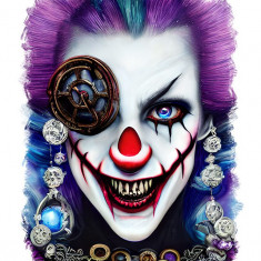 Sticker decorativ, Clown, Mov, 70 cm, 9765ST