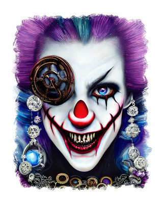 Sticker decorativ, Clown, Mov, 70 cm, 9765ST foto