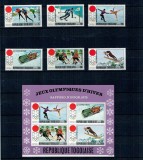 Togo 1971 - Jocurile Olimpice de iarna, sport, serie si bloc neuzat