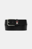 Tommy Jeans curea de piele culoarea negru, AM0AM13687