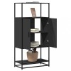 VidaXL Dulapuru negru 68x35x139 cm lemn și metal prelucrat 849039