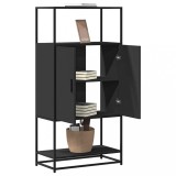 Gossi dulapuru negru 68x35x139 cm lemn si metal prelucrat