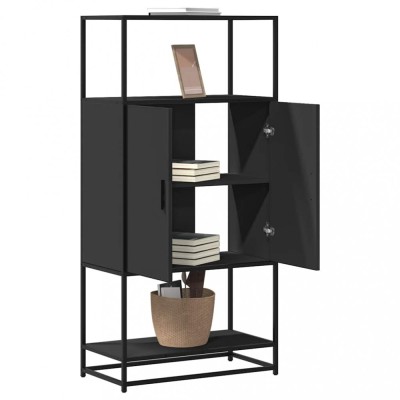 Gossi dulapuru negru 68x35x139 cm lemn si metal prelucrat foto