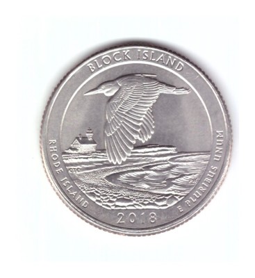 Moneda SUA 25 centi/quarter dollar 2018 P, Rhode Island Block Island, stare foarte buna, curata foto