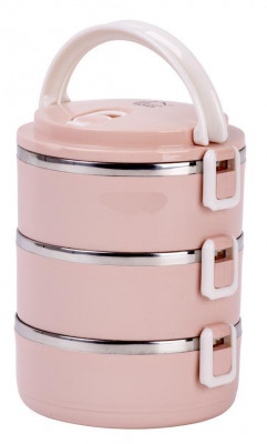 MagicHome Lunchbox LB933, 3 bucăți, 1,5 litri, roz foto