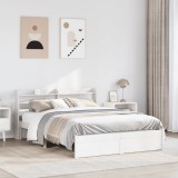 Cumpara ieftin Cadru de pat cu tăblie, alb, 120x190 cm, lemn masiv pin