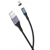 Cablu incarcare USB la MicroUSB XO Design NB125 Magnetic, 2A, 1 m, Negru