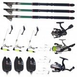 Set 3 lansete EastShark 3 metrii, 3 senzori eastshark, 3 swingeri led, 3 mulinete si forfati