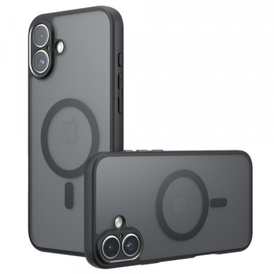 Husa MagSafe pentru Apple iPhone 16, Techsuit, PureFrost, Neagra foto