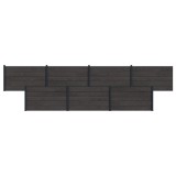 vidaXL Panou de Gardă 7 pcs WPC și Aluminiu Negru 3429453