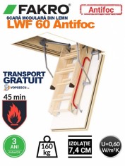 Scara modulara din lemn, Model LWF 60 Antifoc Fakro foto