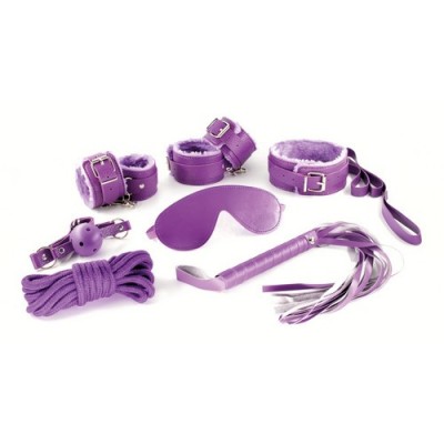 Seturi de bondage usor - Crushious Stapani si Servitoare BDSM Set Bondage 8 Piese Captusite Violet Experimenteaza Partea Senzoriala a Sexului foto