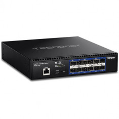 Switch 12 porturi SFP+ 1/10G, 1 x consola RJ45, management, 1U - TRENDnet TL2-F7120