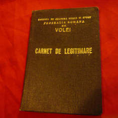 Carnet - Legitimatie - Federatia Romana Volei 1961