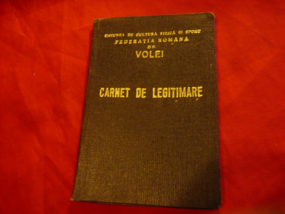 Carnet - Legitimatie - Federatia Romana Volei 1961 foto