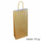 Pungi hartie AURII - 2 sticle vin, 18x39x8 cm, set 30 buc