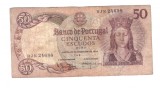 Bancnota Portugalia 50 escudos 18 februarie 1964, circulata, stare relativ buna