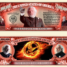 !!! SUA = FANTASY NOTE (TJ6) = PRESIDENT SNOW - 2020 - UNC/ SERIA HUNGER GAMES