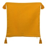 Fata de Perna Decorativa Galben Mustar cu Franjuri 45x45 cm
