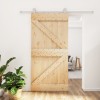 Ușă glisantă cu set feronerie, 100x210 cm, lemn masiv de pin