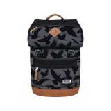 Ghiozdan Eagle, pentru scoala, 1 compartiment, 2 buzunare, gri cu negru, 26x15x40 cm, St.Majewski