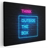 Tablou mesaj motivational despre a gandi, albastru 1480 Tablou canvas pe panza CU RAMA 80x120 cm