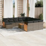 Cumpara ieftin Gossi set mobilier de gradina cu perne, 13 piese, gri, poliratan