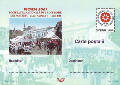 |Romania, Societatea Nationala de Cruce Rosie din Romania 125 de ani, cps, 2001 foto