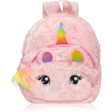 BrushArt KIDS Fluffy unicorn backpack Small rucsac pentru copii Pink (20 x 23 cm)