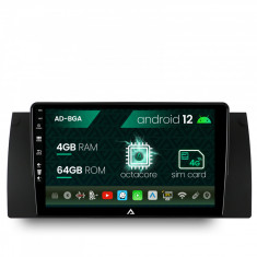 Navigatie BMW E39 E53 E38, Android 12, A-Octacore 4GB RAM + 64GB ROM, 9 Inch - AD-BGA9004+AD-BGRKIT396