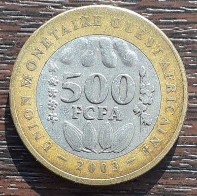 (M2482) MONEDA UNIUREA STATELOR AFRICANE DE VEST - 500 FRANCS FCFA 2003 foto