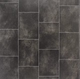 Cumpara ieftin Linoleum Rezidential Antiderapant Clasa 21, Belgia, Model Lara 8409, Suport Spuma, Grosime 2.3 mm, Imitatie Gresie, Gri, Maro, PVC, Latime 2m, Marime