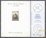 ROMANIA 2008 LP 1805 c Expozitia mondiala EFIRO (III) Carol II colita MNH, Nestampilat