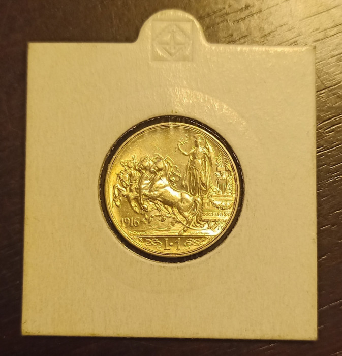 Moneda Italia - 1 Lira 1916 - Argint - An rar