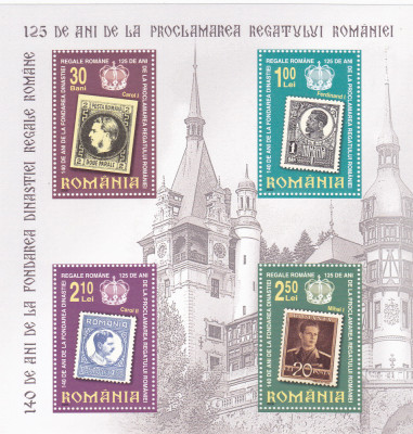 FONDAREA DINASTIEI REGALE ROMANE,BLOC,Lp.2048d,2014,MNH ** ROMANIA foto