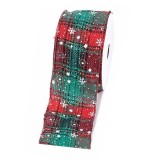 Panglica Craciun textil multicolor 6.3 cm x 10 m