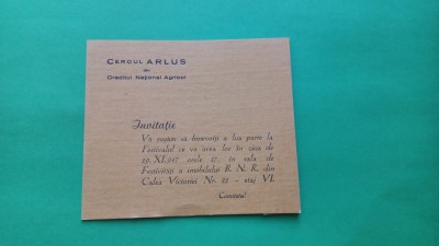 Bucuresti Cercul Arlus Program 1947 foto