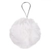 Glob Brad Crăciun, Model Blană, Culoare Alb, Diametru 8cm, Oem