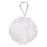 Glob Brad Crăciun, Model Blană, Culoare Alb, Diametru 8cm, Oem