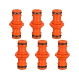 Cumpara ieftin Conector dublu pentru furtun, plastic, rosu, 1/2&quot;, 6 buc / set